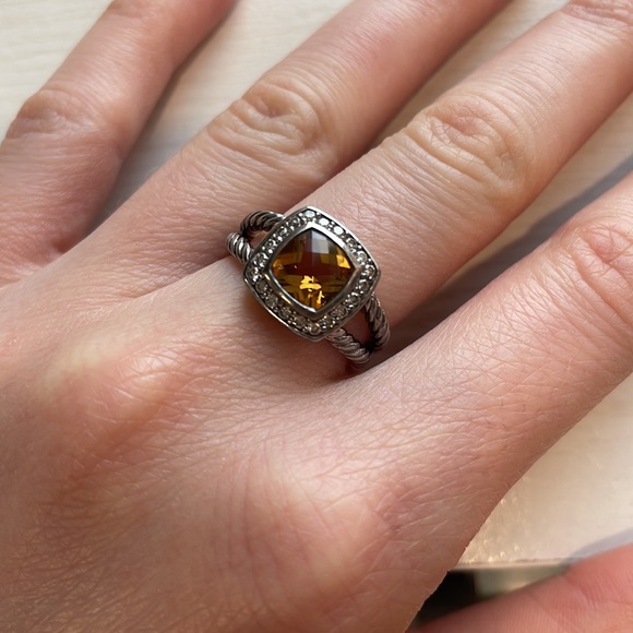 Petite Albion® Ring in Sterling Silver with Citrine and Pavé Diamonds - Picture 6 of 6